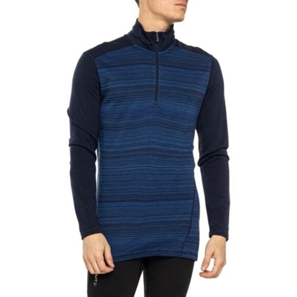 Smartwool Thermal Base Layer Top Zip Neck Men's Small Deep Navy Shift - Picture 1 of 2